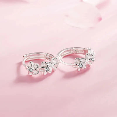 Crystal Zircon Flower Cute Stud Earrings