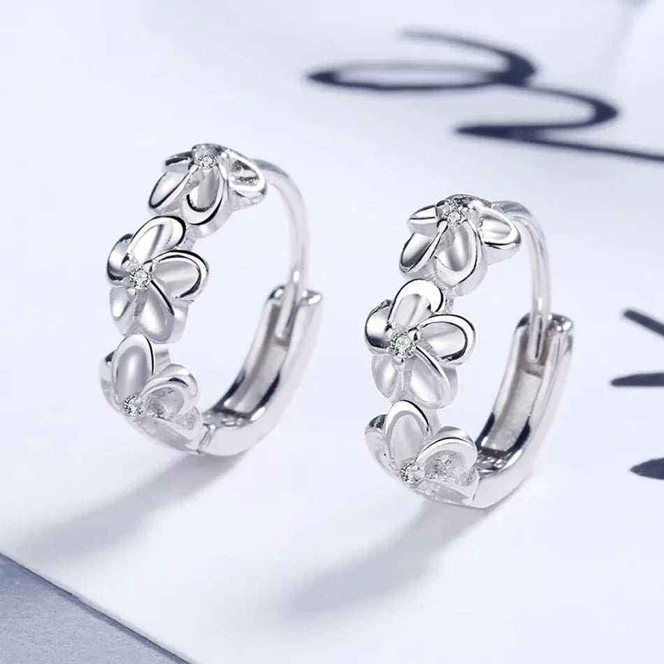 Crystal Zircon Flower Cute Stud Earrings