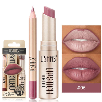 USHAS 12 Color Lip Liner + LIPSTICK